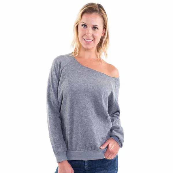 Ladies Off-shoulder Fleece Sweatshirt