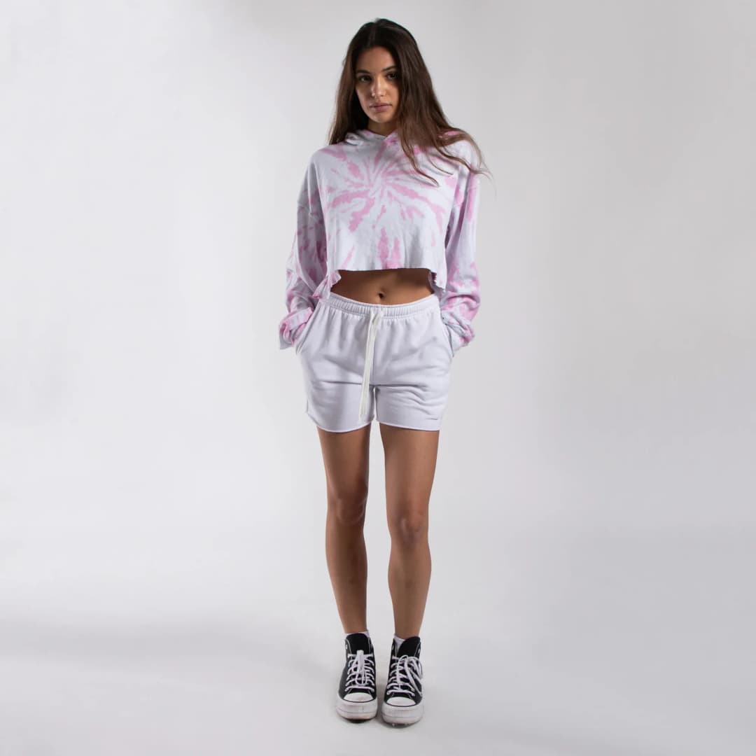 Ladies Tie-Dye Cropped Hoodie