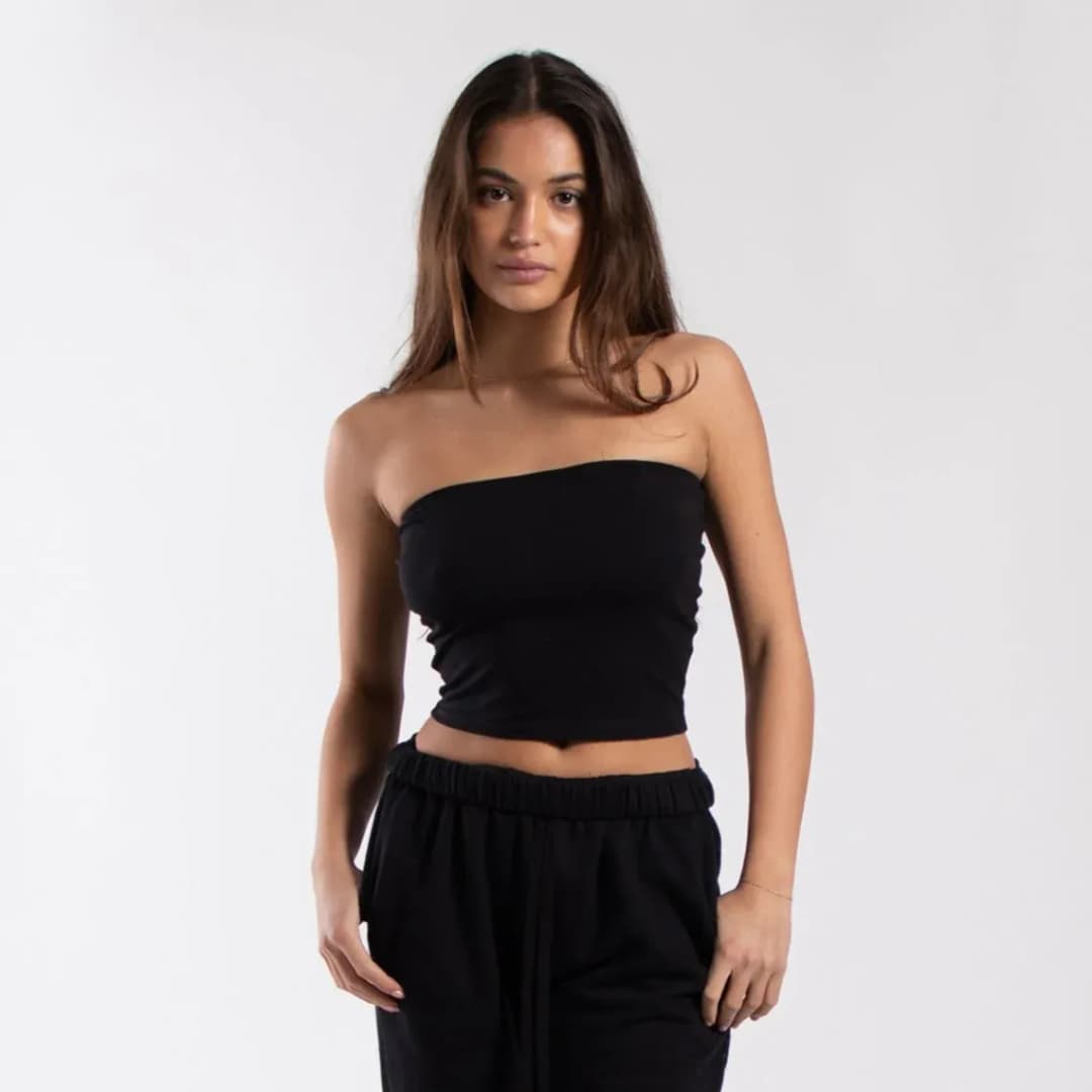 Ladies Strapless Cropped Tube Top